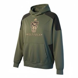 Adidas NC State Wolfpack Primegreen Hoodie Salute to Service Camo Green Size XLT